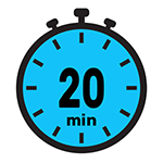 Illustrated stopwatch showing 20 minutes.